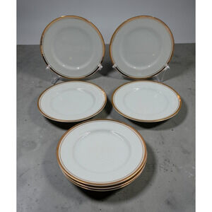 Sheffield Porcelain Fine China 6 3/8" Bread Plates Regency Gold Japan Set of 7